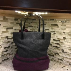 Unique gray/pink wool Coach bag